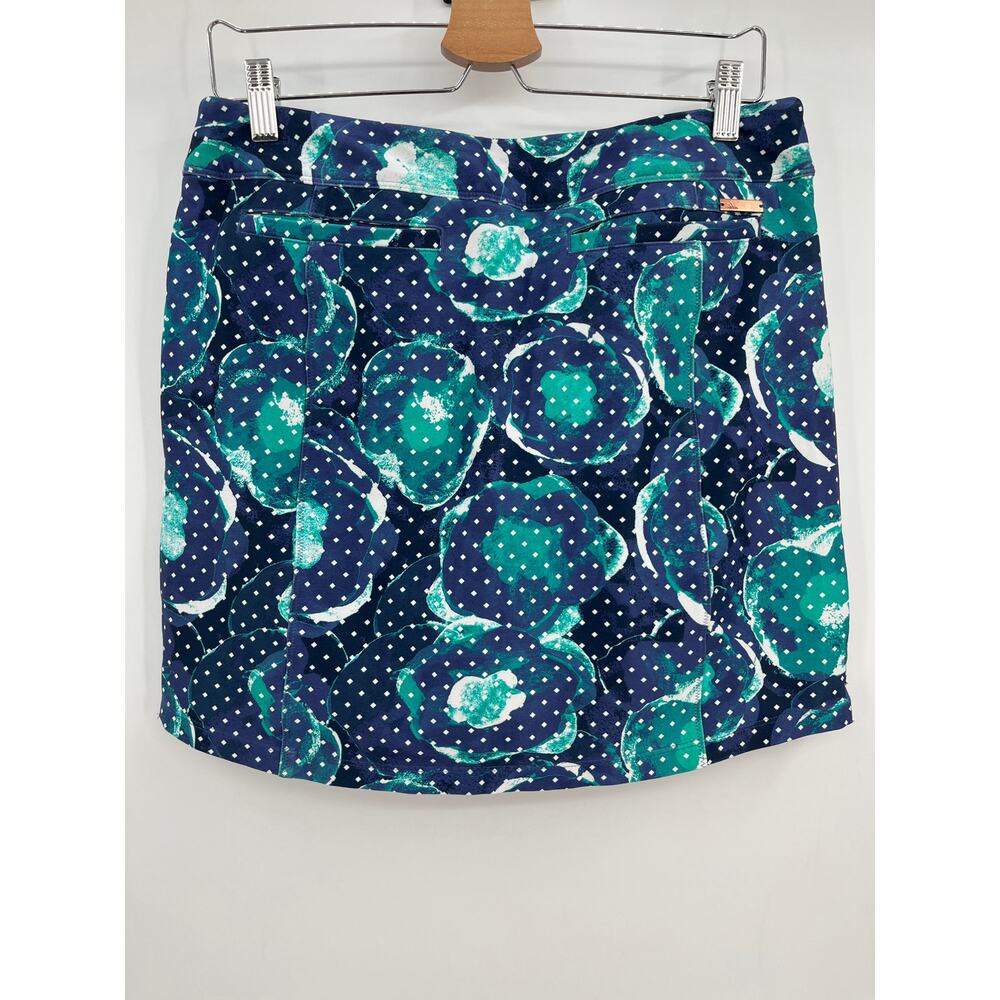 Adidas Adistar Printed Skort Sz M Blue Green Floral Golf Fitness Exercise